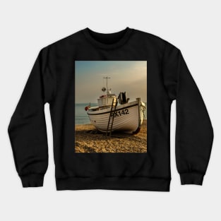 Beached Fishing Boat at Hastings Crewneck Sweatshirt